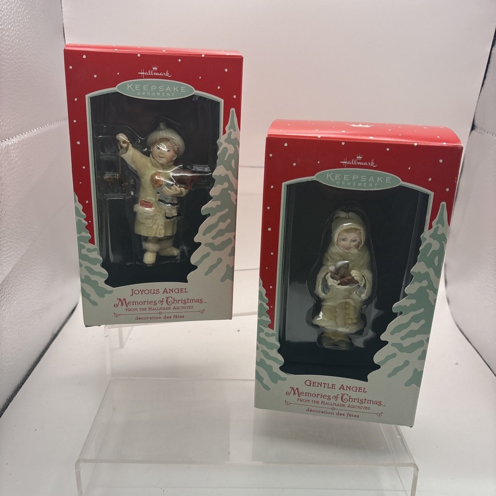 Hallmark~Memories Of Christmas~Joyous Angel & Gentle Angel~2002~NIB